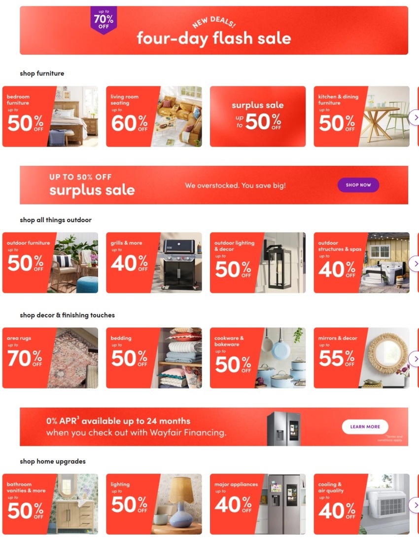 Wayfair Four Day Flash Sale 2025 - Page 1