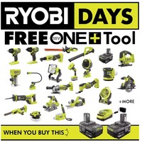 $99 Ryobi ONE+ Tool w/ 18V Lithium-Ion 4.0 Ah Battery 2-Pack + Free Tool