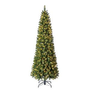 Holiday Living 7-ft Greensboro Pre-lit Pencil Artificial Christmas Tree w/LED Lights