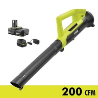 RYOBI ONE+ 18V 90 MPH 200 CFM Cordless Battery Leaf Blower/Sweeper w/2.0 Ah Battery and Charger