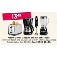 Hamilton Beach and BLACK+DECKER kitchen appliances.