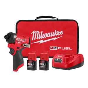 Milwaukee M12 FUEL 1/4inch Hex Impact Driver Kit