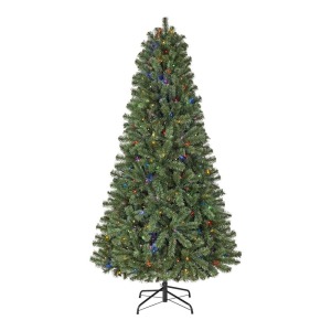 Home Accents Holiday 6.5 ft. Pre-Lit LED Festive Pine Artificial Christmas Tree