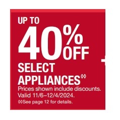 UP TO 40% Off Select Appliances