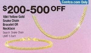 $200-500 Off 18kt Yellow Gold Snake Chain Bracelet OR Necklace