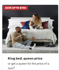 King bed, queen price or get a queen for the price of a twin2