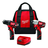 Milwaukee M12 Cordless Brushed 2 Tool Drill and Impact Driver Kit