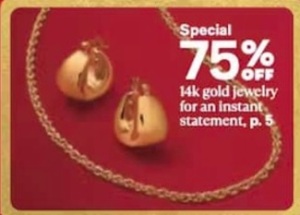 75% Off 14K Gold jewelry for an Instant Statement