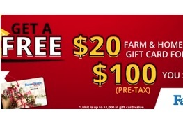 Get A Free $20 Farm & Home Supply Gift Card