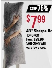 48-inch Sherpa Body Pillow