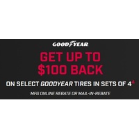 Get Up To $100 Back On Select Goodyear Tires In Sets Of 4