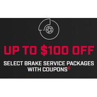 Up To $100 Off Select Brake Service Packages With Coupons