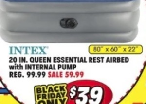 Intex 20 In Queen Essential Rest Airbed With Internal Pump
