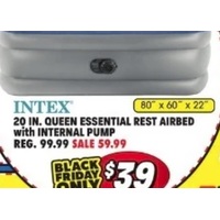 Intex 20 In Queen Essential Rest Airbed With Internal Pump