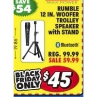 Rumble 12 In. Woofer Trolley Speaker With Stand