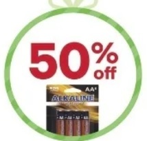50% off Alkaline Batteries