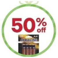 50% off Alkaline Batteries