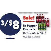 Dr Pepper Products 16-16.9 oz., 6 pk