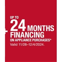 Up To 24 Months Financing On Appliance Purchases