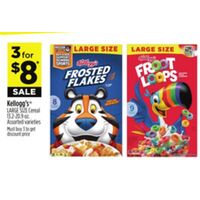 Kellogg's Cereal Large Size 13-24 oz. 3 for $8