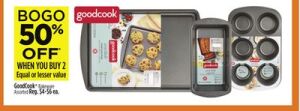 BOGO 50% Off When You Buy 2 Equal Or Lesser Value GoodCook Bakeware