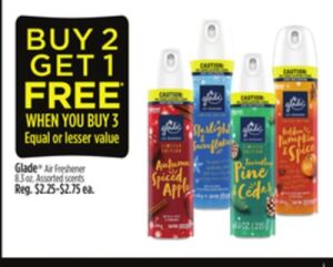 Buy 2 Get 1 Free When You Buy 3 Equal Or Lesser Value Glade Air
