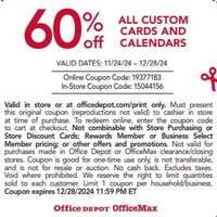 60% Off ALL CUSTOM CARDS AND CALENDARS