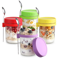 $16 FOUKUS Overnight Oats 16-Oz. Containers with Lids & Spoons